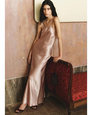 Mango Satin Halter Dress - Pink
