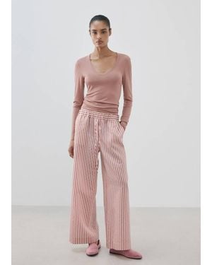 Mango Lyocell Wool Blend Pyjama T-Shirt - Pink