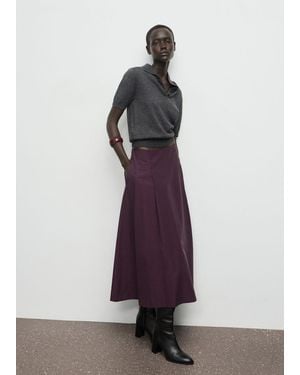 Mango Flared Midi-Skirt - Purple