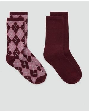 MANGO TEEN 2 Pack Mixed Socks - Red