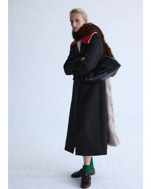 Mango Tailored Wool Coat - Black