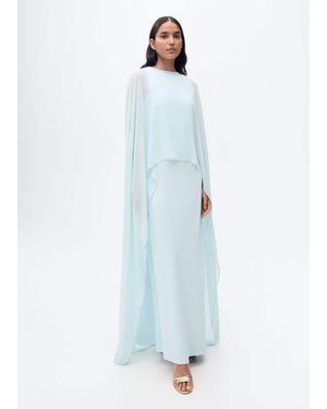 Mango Long Semi-Transparent Cape - Blue