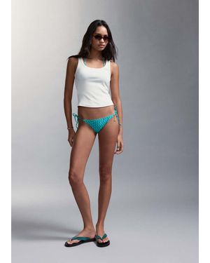 MANGO TEEN Bicolour Wave Bikini With Mid-Rise Briefs - Grey