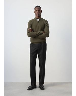Mango Pull-Over Maille Fine Fermeture Éclair - Multicolore