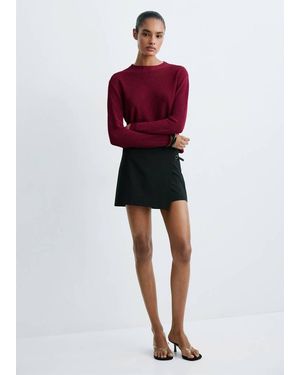 Mango Strickpullover Aus Lurexgewebe - Rot