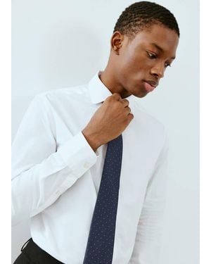 MANGO TEEN Polka-Dot Patterned Tie - White