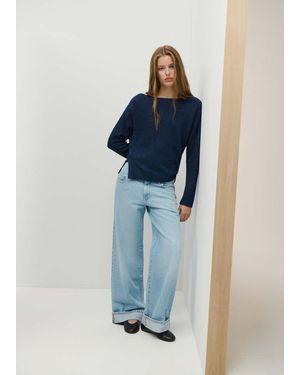 MANGO TEEN Lurex Jumper With Buttons - Blue