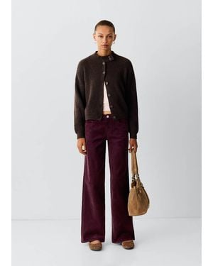 MANGO TEEN Wide Leg Corduroy Trousers - Red