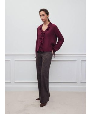 MANGO TEEN Textured Chiffon Shirt With Ruffles