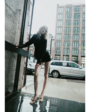 Mango Fine Knit Shorts - Black