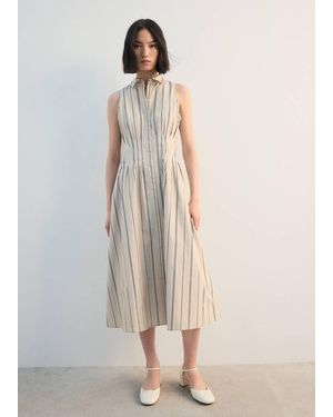 Mango A-Line Shirt Dress - Natural