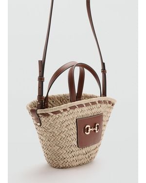 Mango Small Natural Fiber Basket - White