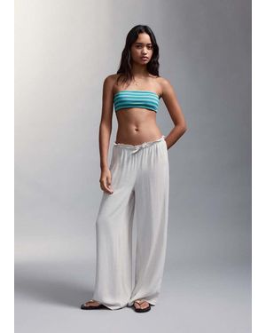 MANGO TEEN Bandeau Bikini With Mid-Rise Briefs - Grey