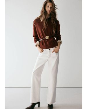 Mango Straight Low-Waist Jeans - White