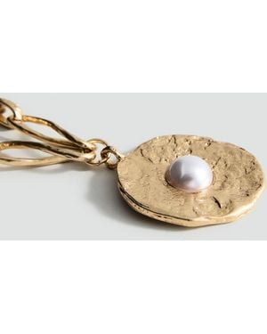 Mango Combined Circle Pendant Necklace - Metallic