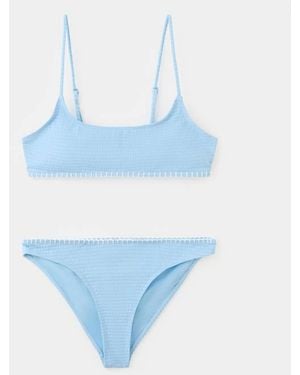 MANGO TEEN Ruched Bikini With Classic Briefs - Blue