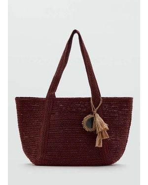 Mango Natural Fibre Tote Bag - Purple
