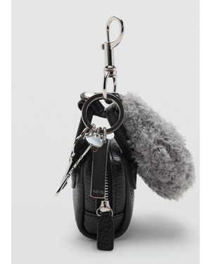 Mango Multi-Charm Bear Handbag Keyring - Grey