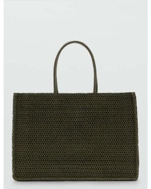 Mango Natural Fibre Tote Bag - Green