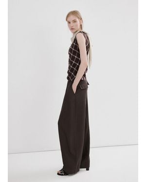 Mango Mid-Rise Lyocell Trousers - White