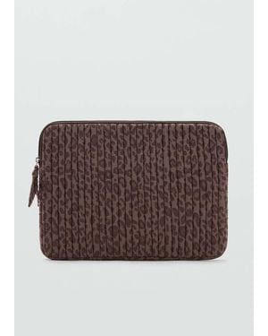 MANGO TEEN Padded Printed Laptop Case - Brown