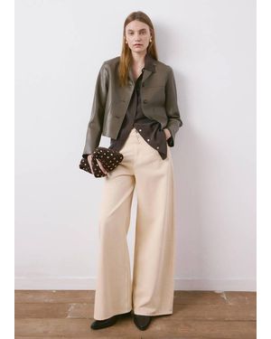 Mango Faux-Leather Jacket With Pockets - Green