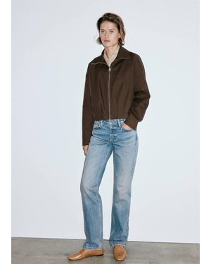 Mango Mid-Rise Straight Jeans - Blue
