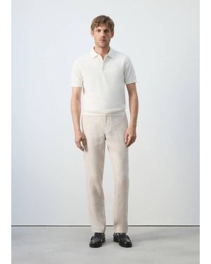 Mango 100% Cotton Fine Knit Polo - White