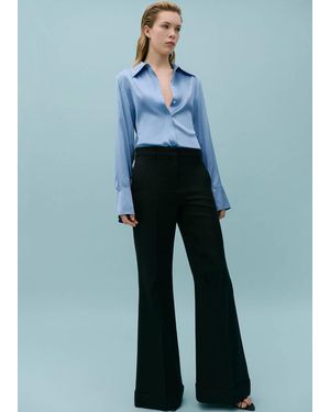 Mango Satin Silk Shirt - Blue