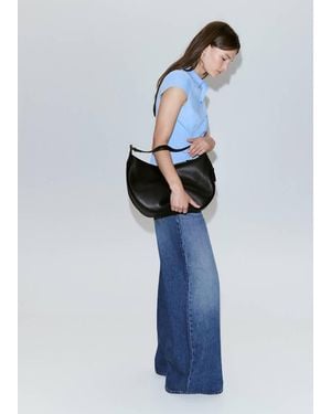 Mango Camicia Maniche Corte Avvitata Celeste - Blu