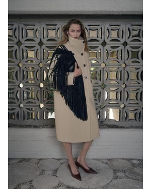 Mango Wool-Blend Funnel-Neck Coat - Grey