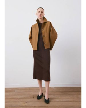 Mango Midi-Dress With Draped Detail - Brown