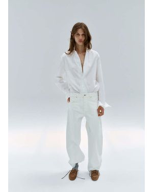 Mango Mid-Rise Balloon Jeans - White