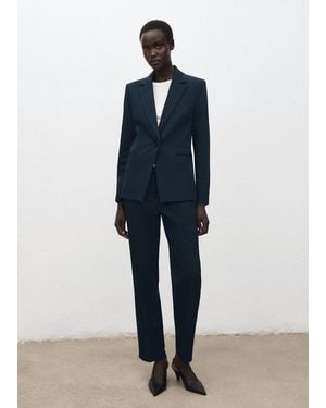 Mango Straight Suit Pants - Blue