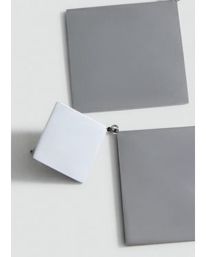 Mango Geometric Pendant Earrings - Gray