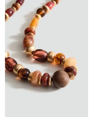 Mango Combined Beads Necklace - Brown