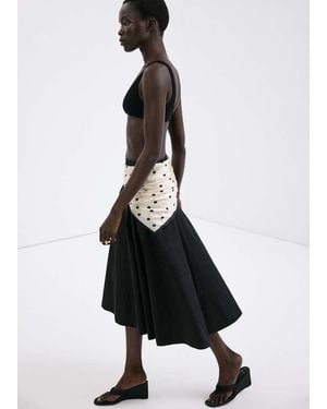 Mango Satin Check-Print Scarf - White