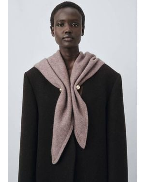 Mango Cashmere-Blend Knitted Shawl - Gray