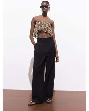 Mango Leopard-Print Crop Top - White