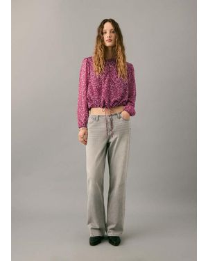MANGO TEEN Paisley Print Blouse - Pink
