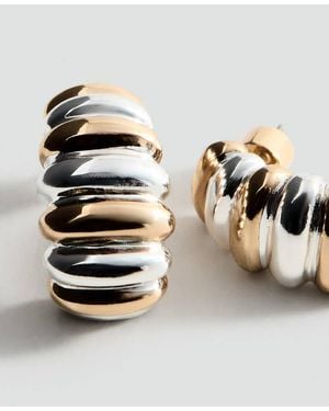 Mango Two-Tone Earrings - Metallic