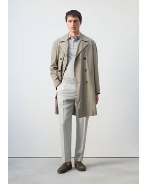 Mango Gabardina 100% Cotone Regular-Fit Marrone Medio - Grigio