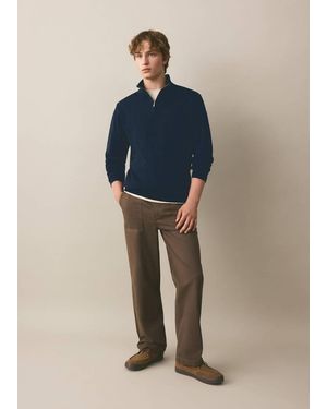 MANGO TEEN Perkins-Neck Jumper With Zip - Blue