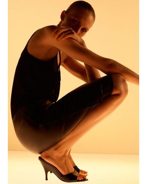 Mango Leather Wedge-Heel Sandals - Orange