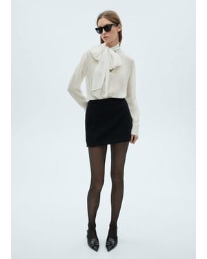 Mango Bouclé Mini-Skirt - White
