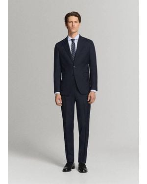 Mango Milan Slim-Fit Suit Pants - Blue