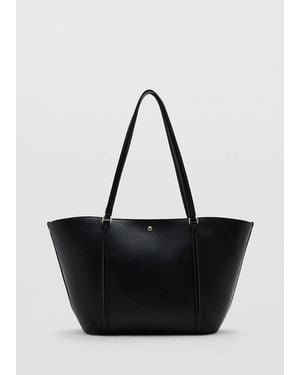 Mango Shopper Bag With Double Handle - Black