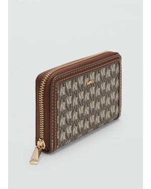 Mango Medium Wallet With Logo Print - White