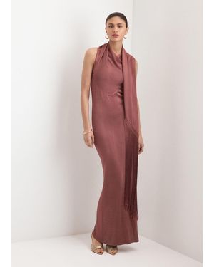 Mango Knit Foulard Dress - Red