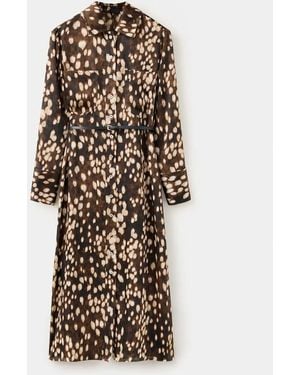 Mango Printed Shirt Dress - White